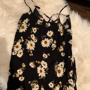 Black comfy flower dress